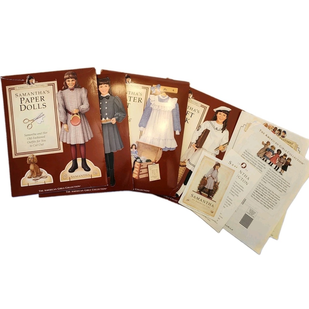 Vtg American Girls Collection Samantha's Pastimes 4 Activity/Craft Book Set (4)